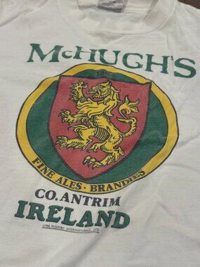 Vintage McHughs Ireland Shirt Mens XL Vintage Style Graphic Tee 1988 Oneita